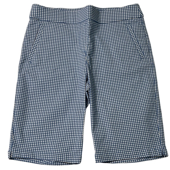 Kim Rogers Blue Checkered Shorts stretchy pull on size 14 plus size - Picture 1 of 12